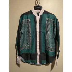 MNML Green and Black Casual Button Down Shirt